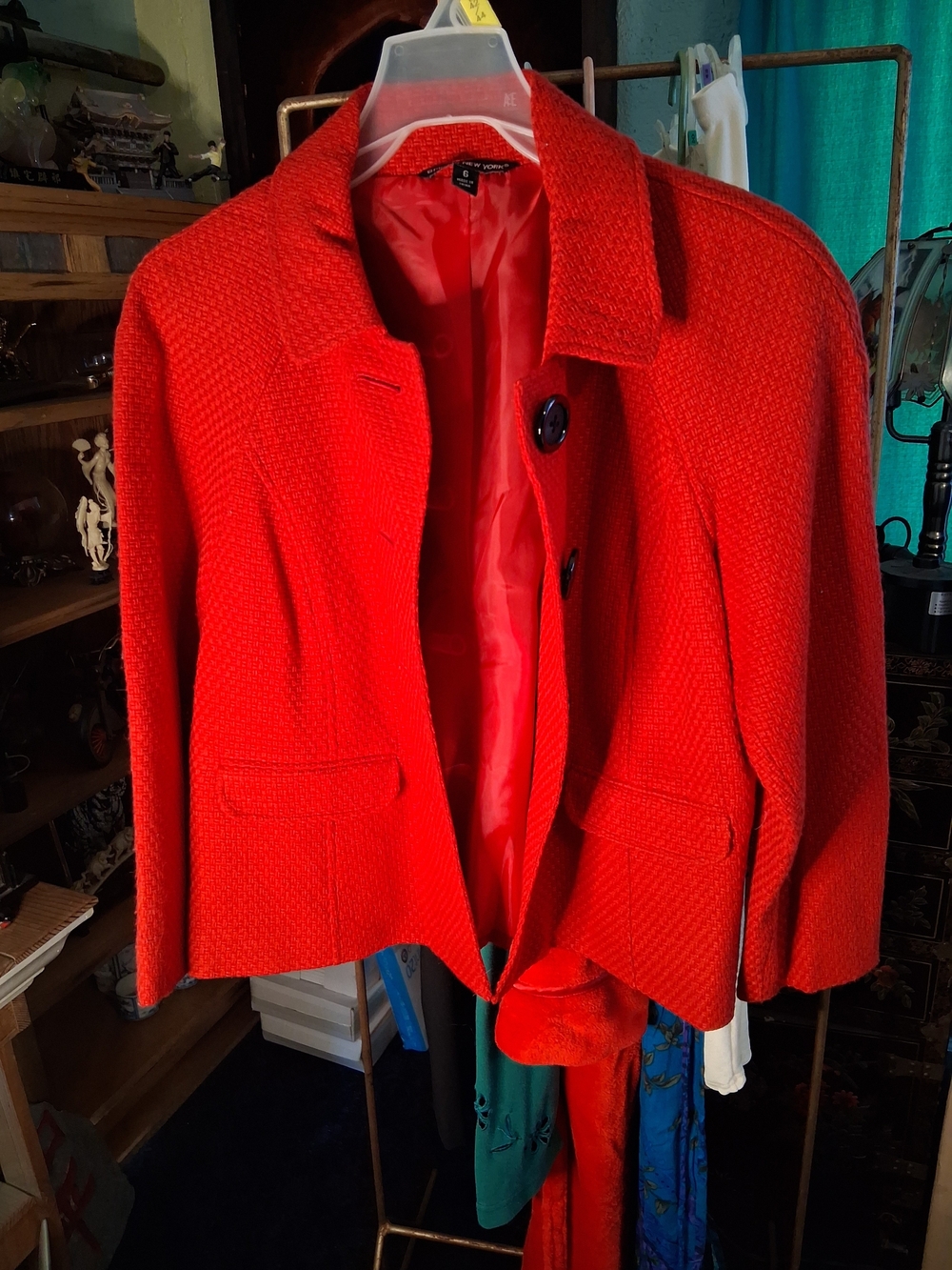Briggs New York Vibrant Red Textured Blazer